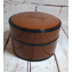 Japanese‎ Stacking Vanity Trinket Box Unpainted Plastic Laquerware Simple